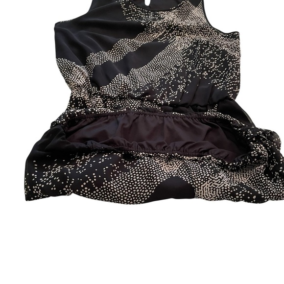 Nine West Black Graphic Print Mini Dress-Elastic Bubble Hem-Size 10 - Picture 10 of 11